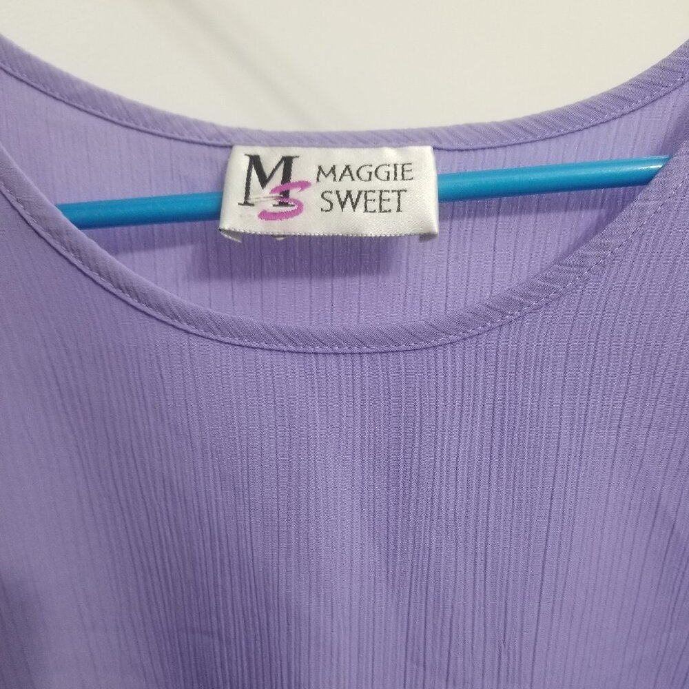lovely textured purple tank top, polyester